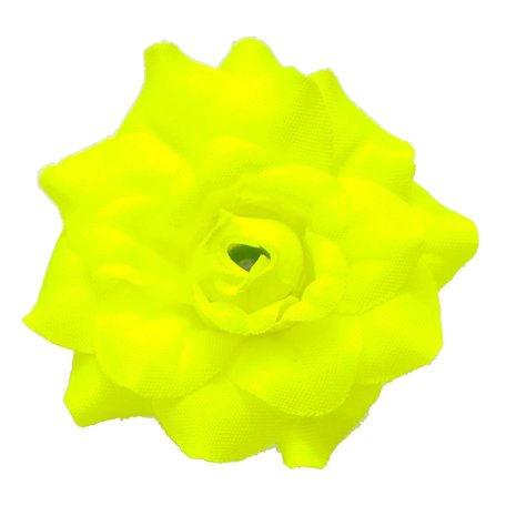 Roos NEON geel stof ca. 4,5 cm (5 stuks)