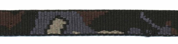 Tassenband 20 mm camouflageprint zwart/grijs/bruin/zand dubbelzijdig (ca. 5 m)