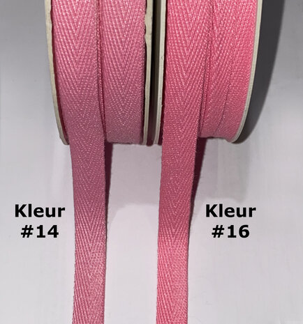 Roze [#14 & #16] keperband 10 mm (ca. 32 m)