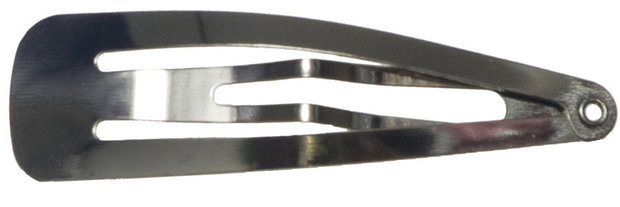 Klik-klak haarknipje zilverkleurig 4,7 cm EXTRA STEVIG (ca. 20 stuks)