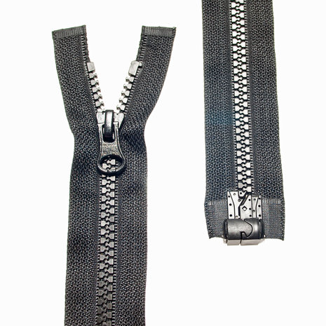 Teilbarer Reißverschluss mit Magnetverschluss schwarz 75 cm (1 Stück)