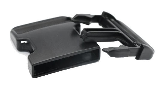 Verstelbare klikgesp (beide zijden) zwart kunststof 50 mm (10, 50, 100, ... stuks)