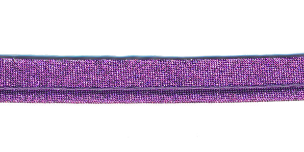 Paars lurex piping-/paspelband met 2 mm koordje (ca. 25 meter)