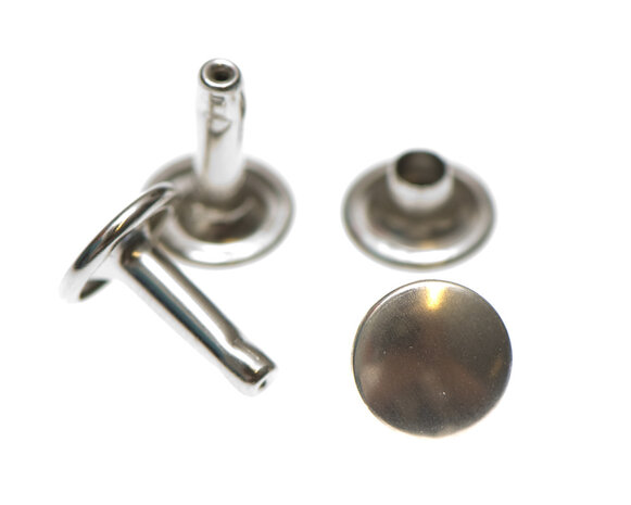 Holniet nikkelkleurig staal 9 mm met dubbele kop en lange pin (11 mm)