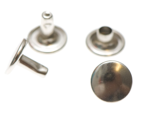 Holniet nikkelkleurig staal 9 mm met dubbele kop en standaard pin (7 mm)