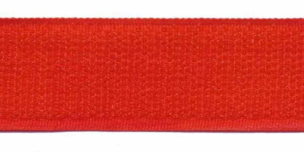 Klittenband 25 mm rood (ca. 25 m) - haak