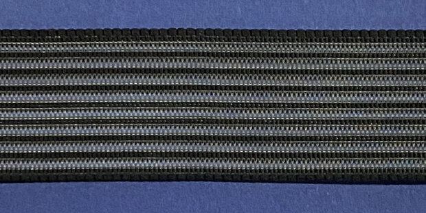 Rimpelelastiek / gaaselastiek 30 mm transparant/zwart (25 m)