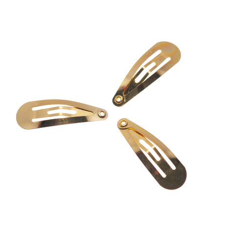 Klik-klak haarknipje goudkleurig 3,1 cm (ca. 100 stuks)