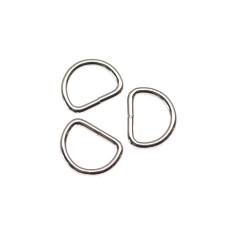 Metalen D-ring zilverkleurig gelast 16 x 2,6 mm (1 stuk) - 920158536
