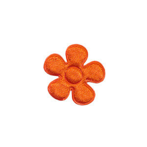 Applicatie bloem oranje satijn effen klein 20 mm (ca. 25 stuks)