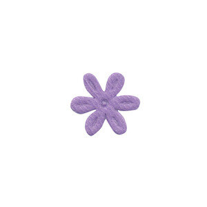 Applicatie bloem lila satijn effen klein 18 mm (ca. 100 stuks) - achterzijde