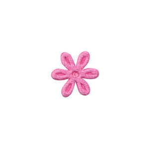 Applicatie bloem roze satijn effen klein 18 mm (ca. 100 stuks)