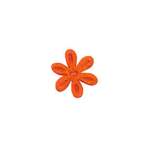 Applicatie bloem oranje satijn effen klein 18 mm (ca. 100 stuks)