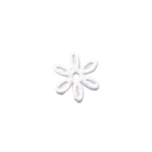 Applicatie bloem wit satijn effen klein 18 mm (ca. 100 stuks)