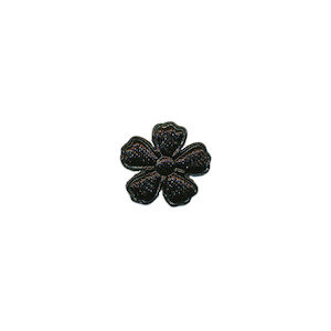Applicatie bloem zwart satijn effen mini 15 mm (ca. 100 stuks)