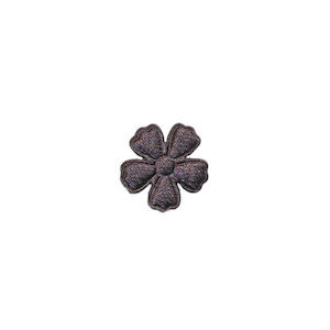 Applicatie bloem antraciet satijn effen mini 15 mm (ca. 100 stuks)