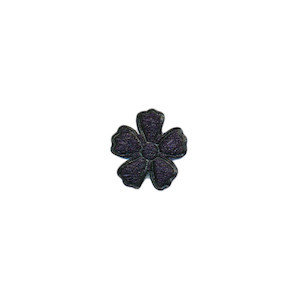 Applicatie bloem donker blauw satijn effen mini 15 mm (ca. 100 stuks)