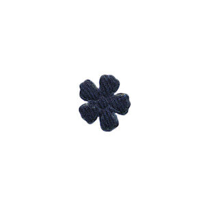 Applicatie bloem kobalt blauw satijn effen mini 15 mm (ca. 100 stuks) - achterzijde