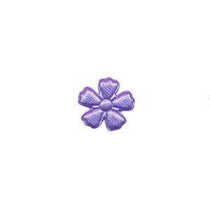Applicatie bloem lila satijn effen mini 15 mm (ca. 100 stuks)