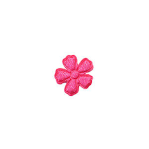 Applicatie bloem fuchsia satijn effen mini 15 mm (ca. 100 stuks)