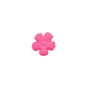 Applicatie bloem fuchsia satijn effen mini 15 mm (ca. 100 stuks) - achterzijde