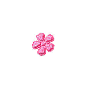 Applicatie bloem NEON roze satijn effen mini 15 mm (ca. 100 stuks)