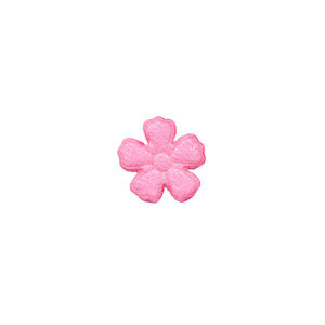 Applicatie bloem NEON roze satijn effen mini 15 mm (ca. 100 stuks) - achterzijde