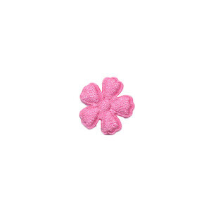 Applicatie bloem roze satijn effen mini 15 mm (ca. 100 stuks)