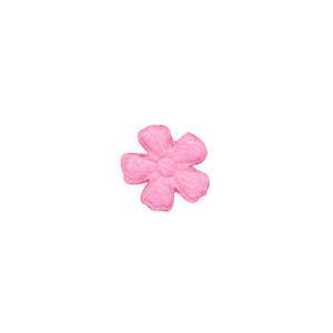 Applicatie bloem roze satijn effen mini 15 mm (ca. 100 stuks) - achterzijde