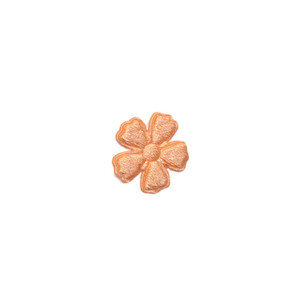 Applicatie bloem zalm/oranje satijn effen mini 15 mm (ca. 100 stuks)