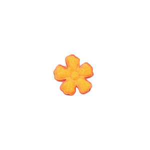 Applicatie bloem oranje satijn effen mini 15 mm (ca. 100 stuks) - achterzijde