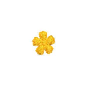 Applicatie bloem warm geel satijn effen mini 15 mm (ca. 100 stuks)