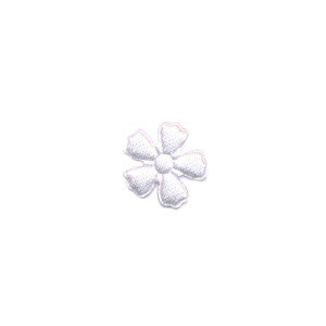 Applicatie bloem wit satijn effen mini 15 mm (ca. 100 stuks)
