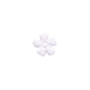 Applicatie bloem wit satijn effen mini 15 mm (ca. 100 stuks) - achterzijde