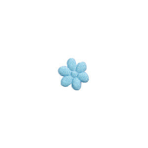 Applicatie bloem licht blauw satijn effen mini 10 mm (ca. 100 stuks)