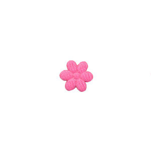 Applicatie bloem fuchsia satijn effen mini 10 mm (ca. 100 stuks) - achterzijde