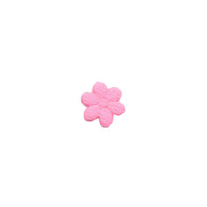 Applicatie bloem NEON roze satijn effen mini 10 mm (ca. 100 stuks) - achterzijde