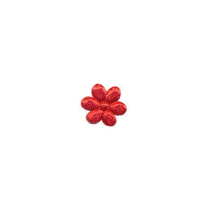 Applicatie bloem rood satijn effen mini 10 mm (ca. 100 stuks)