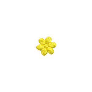 Applicatie bloem geel satijn effen mini 10 mm (ca. 100 stuks)