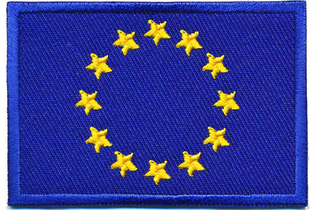 Opstrijkbare applicatie vlag Europese Unie (1 stuk)