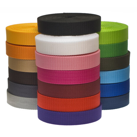 START-SET: Tassenband 20 mm 21 kleuren, elk 5 meter (ca. 105 m)