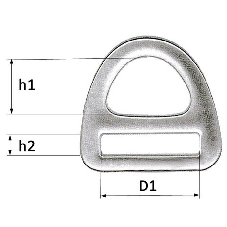 Maatschets ZAMAC D-ring