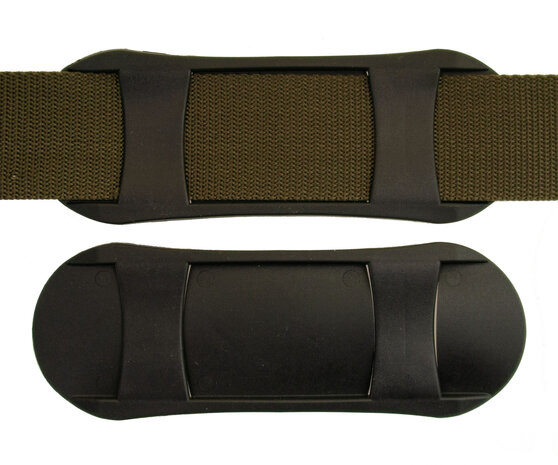 Ovale schouder pad 38 mm - zwart (1 stuk)