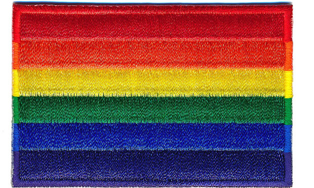 Opstrijkbare applicatie regenboog vlag (1 stuk)