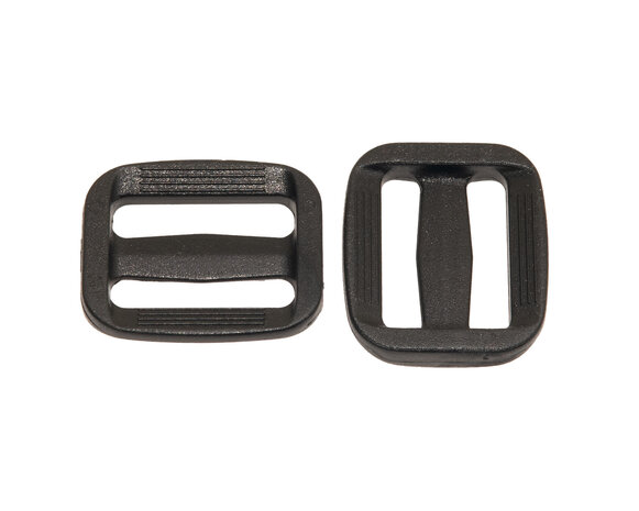 Schuifgesp zwart kunststof SLANK 20 mm - achterzijde