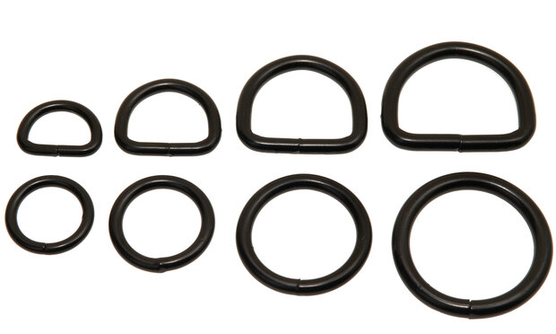 Serie D-ringen en O-ringen ZWART staal
