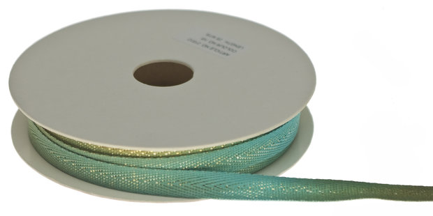 Multicolor keperband blauw-groen-oker-metallic 10 mm (ca. 25 m)
