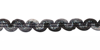 Multicolor zig zag band zwart-grijs-antraciet-metallic 9 mm (ca. 10 m) - detail