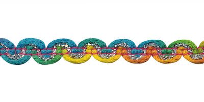 Multicolor zig zag band regenboog-metallic 9 mm (ca. 10 m) - detail