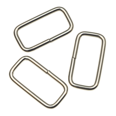 Metalen passant rechthoekig zilverkleurig 30 mm (ca. 25 stuks)